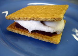 スモア　グラハムクラッカーとマシュマロとチョコレート